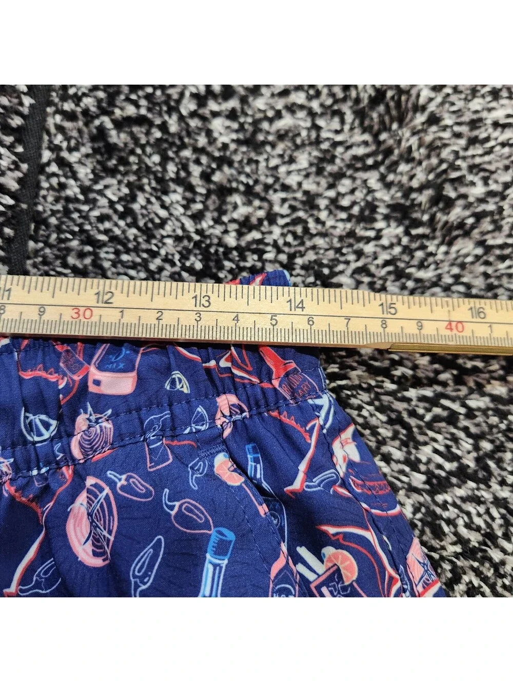 Peter Millar Seaside Swim Trunks Medium Recipe for Disaster Blue Cocktail Print